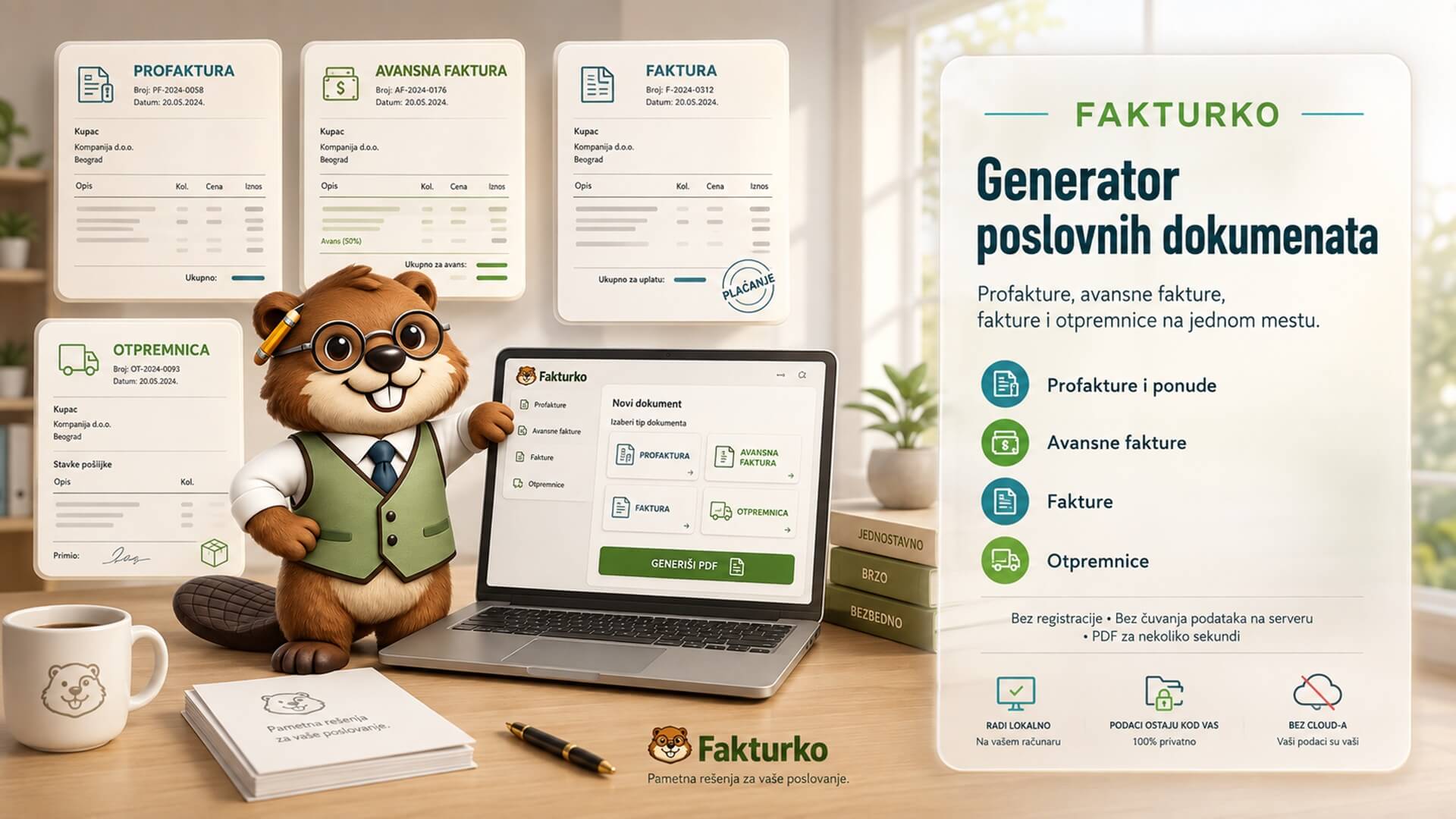 Fakturko - generator profaktura, avansnih faktura, faktura i otpremnica